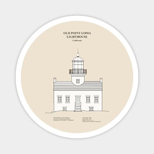 Old Point Loma Lighthouse - California - SBDpng Magnet